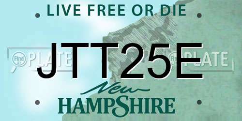 JTT25E New Hampshire License Plate