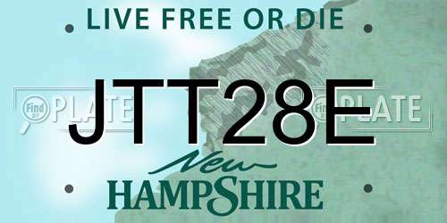 JTT28E New Hampshire License Plate