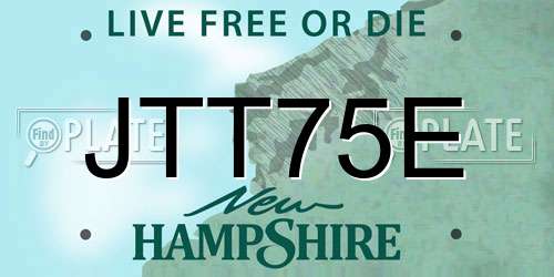 JTT75E New Hampshire License Plate