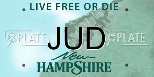 JUD New Hampshire License Plate