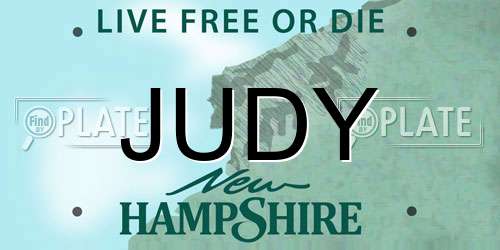 JUDY New Hampshire License Plate
