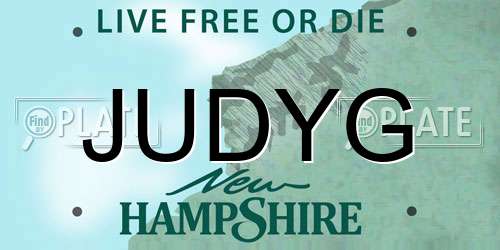 JUDYG New Hampshire License Plate