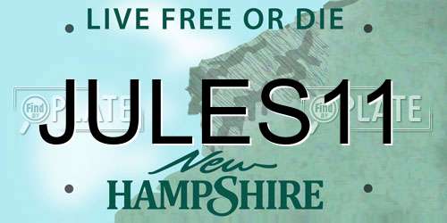 JULES11 New Hampshire License Plate