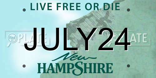 JULY24 New Hampshire License Plate
