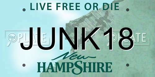 JUNK18 New Hampshire License Plate