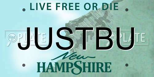 JUSTBU New Hampshire License Plate
