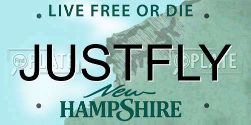 JUSTFLY New Hampshire License Plate