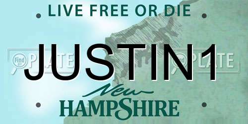 JUSTIN1 New Hampshire License Plate