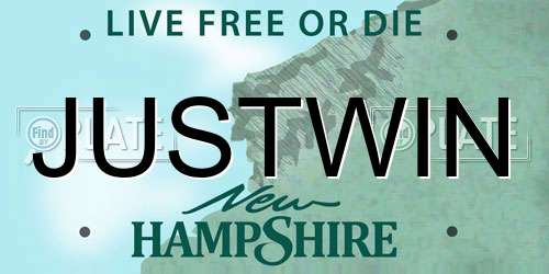 JUSTWIN New Hampshire License Plate