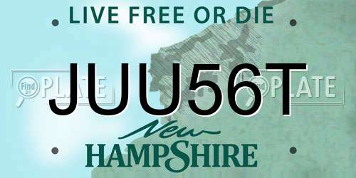 JUU56T New Hampshire License Plate