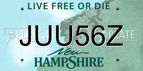 JUU56Z New Hampshire License Plate