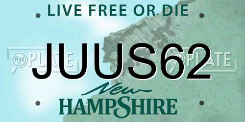 JUUS62 New Hampshire License Plate