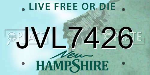 JVL7426 New Hampshire License Plate