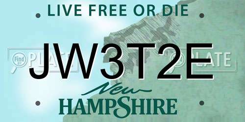 JW3T2E New Hampshire License Plate
