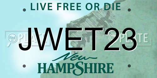 JWET23 New Hampshire License Plate