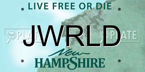JWRLD New Hampshire License Plate