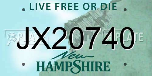 JX20740 New Hampshire License Plate