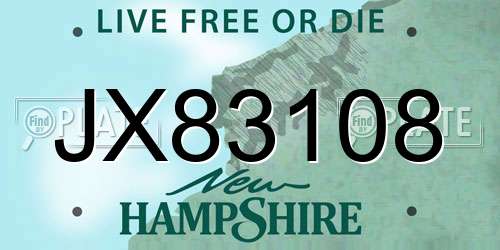 JX83108 New Hampshire License Plate