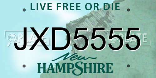 JXD5555 New Hampshire License Plate