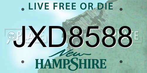 JXD8588 New Hampshire License Plate