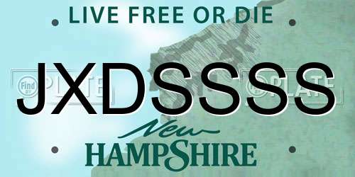 JXDSSSS New Hampshire License Plate