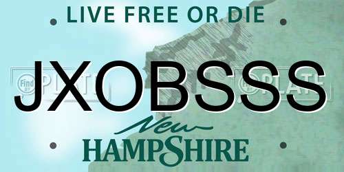 JXOBSSS New Hampshire License Plate