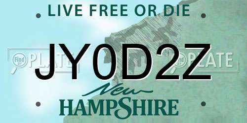 JY0D2Z New Hampshire License Plate