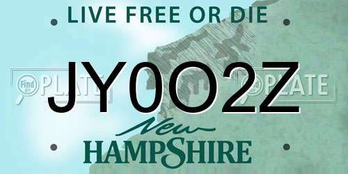 JY0O2Z New Hampshire License Plate