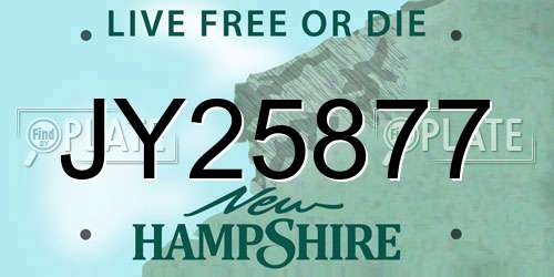 JY25877 New Hampshire License Plate