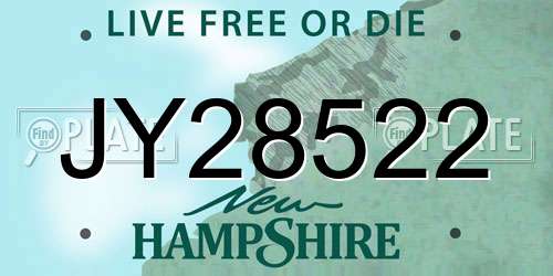 JY28522 New Hampshire License Plate