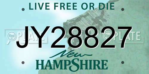 JY28827 New Hampshire License Plate