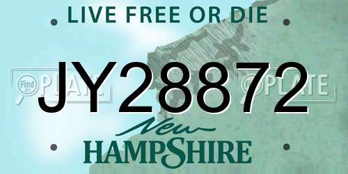 JY28872 New Hampshire License Plate