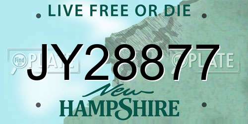 JY28877 New Hampshire License Plate