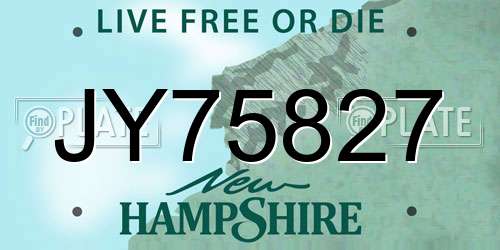JY75827 New Hampshire License Plate