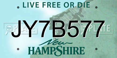 JY7B577 New Hampshire License Plate