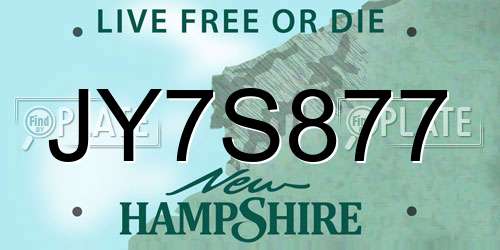 JY7S877 New Hampshire License Plate