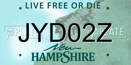 JYD02Z New Hampshire License Plate