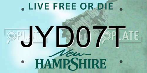 JYD07T New Hampshire License Plate