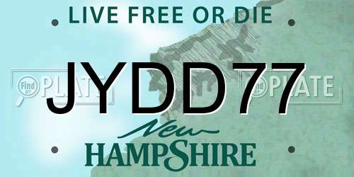 JYDD77 New Hampshire License Plate