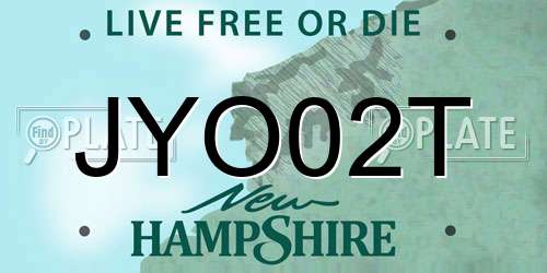 JYO02T New Hampshire License Plate