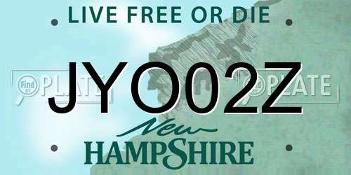 JYO02Z New Hampshire License Plate