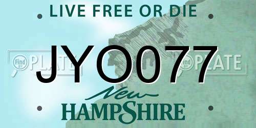 JYO077 New Hampshire License Plate