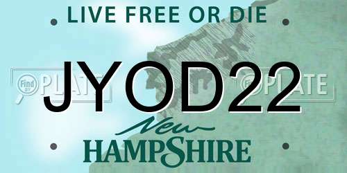 JYOD22 New Hampshire License Plate