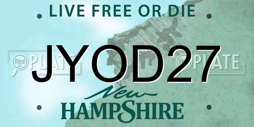 JYOD27 New Hampshire License Plate