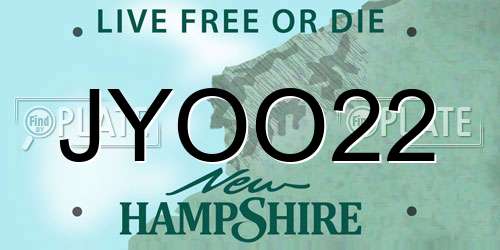 JYOO22 New Hampshire License Plate