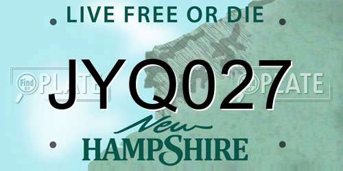 JYQ027 New Hampshire License Plate