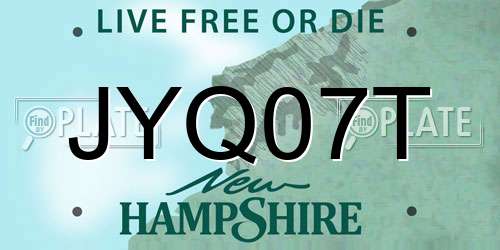 JYQ07T New Hampshire License Plate