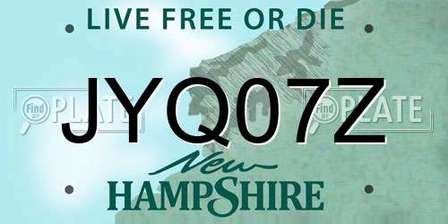 JYQ07Z New Hampshire License Plate
