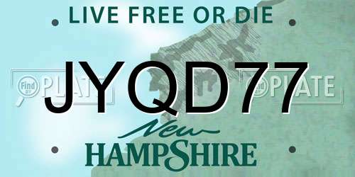 JYQD77 New Hampshire License Plate