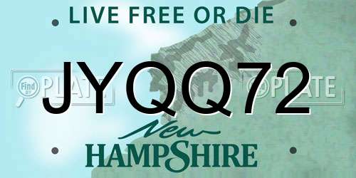 JYQQ72 New Hampshire License Plate